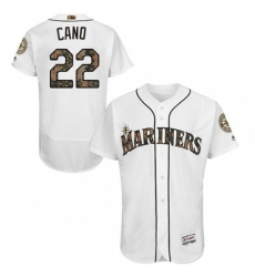 Seattle Mariners #22 Robinson Cano Authentic White 2016 Memorial Day Fashion Flex Base MLB Jersey