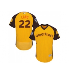 Seattle Mariners #22 Robinson Cano Yellow 2016 All-Star American League BP Authentic Collection Flex Base MLB Jersey