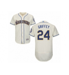 Seattle Mariners #24 Ken Griffey Cream Flexbase Authentic Collection MLB Jersey