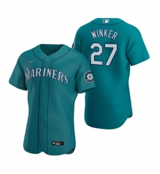 Seattle Mariners #27 Jesse Winker Aqua Flex Base Stitched Jersey