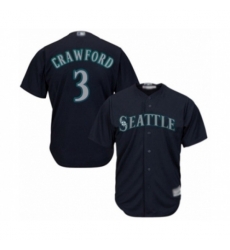 Seattle Mariners #3 J.P. Crawford Authentic Navy Blue Alternate 2 Cool Base Baseball Player Jersey