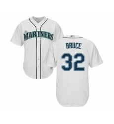 Seattle Mariners #32 Jay Bruce Replica White Home Cool Base Baseball Jersey
