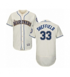 Seattle Mariners #33 Justus Sheffield Cream Alternate Flex Base Authentic Collection Baseball Player Jersey