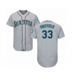 Seattle Mariners #33 Justus Sheffield Grey Road Flex Base Authentic Collection Baseball Player Jersey