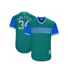 Seattle Mariners #34 Felix Hernandez King Felix Authentic Aqua 2017 Players Weekend MLB Jersey