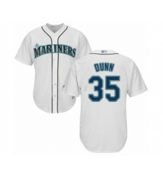 Seattle Mariners #35 Justin Dunn Authentic White Home Cool Base Baseball Player Jersey