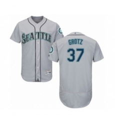 Seattle Mariners #37 Zac Grotz Grey Road Flex Base Authentic Collection Baseball Player Jersey