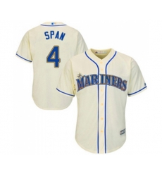 Seattle Mariners #4 Denard Span Replica Cream Alternate Cool Base Baseball Jersey