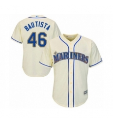 Seattle Mariners #46 Gerson Bautista Authentic Cream Alternate Cool Base Baseball Player Jersey
