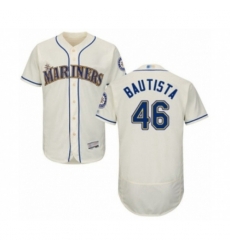 Seattle Mariners #46 Gerson Bautista Cream Alternate Flex Base Authentic Collection Baseball Player Jersey