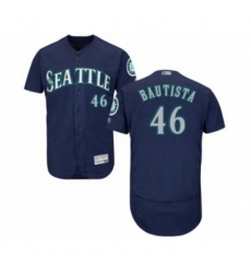 Seattle Mariners #46 Gerson Bautista Navy Blue Alternate Flex Base Authentic Collection Baseball Player Jersey