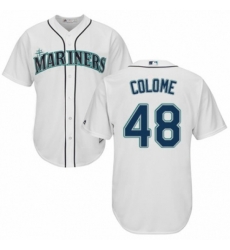 Seattle Mariners #48 Alex Colome Replica White Home Cool Base MLB Jersey