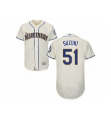Seattle Mariners #51 Ichiro Suzuki Cream Flexbase Authentic Collection MLB Jersey