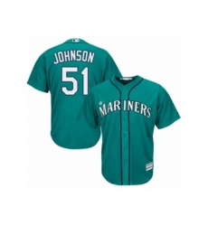 Seattle Mariners #51 Randy Johnson Authentic Teal Green Alternate Cool Base MLB Jersey