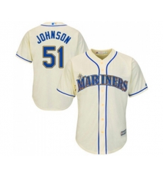 Seattle Mariners #51 Randy Johnson Replica Cream Alternate Cool Base Baseball Jersey