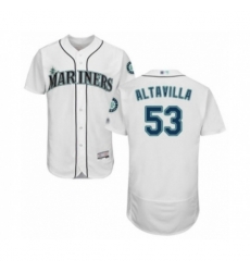 Seattle Mariners #53 Dan Altavilla White Home Flex Base Authentic Collection Baseball Player Jersey