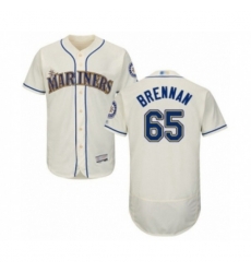 Seattle Mariners #65 Brandon Brennan Cream Alternate Flex Base Authentic Collection Baseball Player Jersey