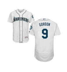 Seattle Mariners #9 Dee Gordon White Home Flex Base Authentic Collection Baseball Jersey