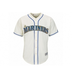 Seattle Mariners Majestic Blank Cream Alternate Cool Base Jersey