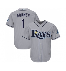 Tampa Bay Rays #1 Willy Adames Replica Grey Road Cool Base Baseball Jersey