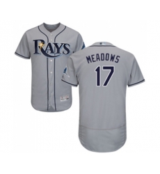 Tampa Bay Rays #17 Austin Meadows Grey Road Flex Base Authentic Collection Baseball Jersey