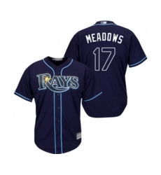 Tampa Bay Rays #17 Austin Meadows Replica Navy Blue Alternate Cool Base Baseball Jersey