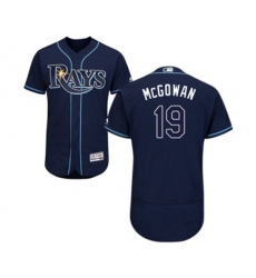 Tampa Bay Rays #19 Dustin McGowan Navy Blue Alternate Flex Base Authentic Collection Baseball Jersey