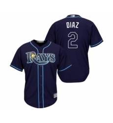 Tampa Bay Rays #2 Yandy Diaz Replica Navy Blue Alternate Cool Base Baseball Jersey