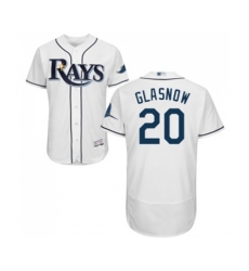 Tampa Bay Rays #20 Tyler Glasnow Home White Home Flex Base Authentic Collection Baseball Jersey