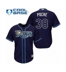Tampa Bay Rays #38 Colin Poche Authentic Navy Blue Alternate Cool Base Baseball Player Jersey