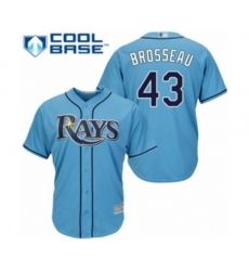 Tampa Bay Rays #43 Mike Brosseau Authentic Light Blue Alternate 2 Cool Base Baseball Player Jersey