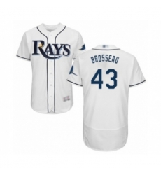 Tampa Bay Rays #43 Mike Brosseau Home White Home Flex Base Authentic Collection Baseball Player Jersey