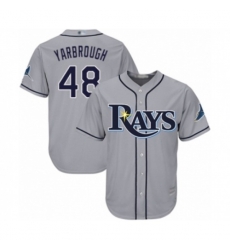 Tampa Bay Rays #48 Ryan Yarbrough Authentic Grey Road Cool Base Baseball Player Jersey