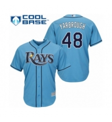 Tampa Bay Rays #48 Ryan Yarbrough Authentic Light Blue Alternate 2 Cool Base Baseball Player Jersey