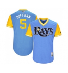 Tampa Bay Rays #5 Matt Duffy Duffman Authentic Light Blue 2017 Players Weekend Baseball Jersey