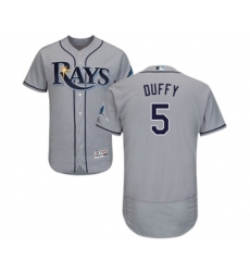 Tampa Bay Rays #5 Matt Duffy Grey Flexbase Authentic Collection Baseball Jersey