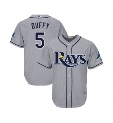 Tampa Bay Rays #5 Matt Duffy Replica Grey Road Cool Base Baseball Jersey