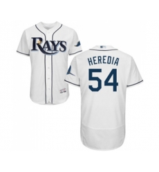 Tampa Bay Rays #54 Guillermo Heredia Home White Home Flex Base Authentic Collection Baseball Jersey