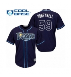 Tampa Bay Rays #59 Brent Honeywell Authentic Navy Blue Alternate Cool Base Baseball Player Jersey