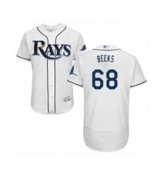 Tampa Bay Rays #68 Jalen Beeks Home White Home Flex Base Authentic Collection Baseball Player Jersey