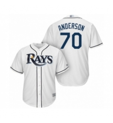 Tampa Bay Rays #70 Nick Anderson Authentic White Home Cool Base Baseball Player Jersey