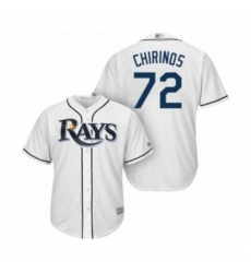 Tampa Bay Rays #72 Yonny Chirinos Authentic White Home Cool Base Baseball Player Jersey