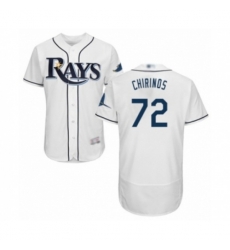 Tampa Bay Rays #72 Yonny Chirinos Home White Home Flex Base Authentic Collection Baseball Player Jersey