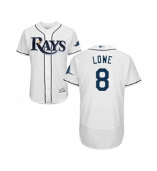Tampa Bay Rays #8 Brandon Lowe Home White Home Flex Base Authentic Collection Baseball Jersey