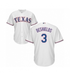 Texas Rangers #3 Delino DeShields Jr. Authentic White Home Cool Base Baseball Player Jersey