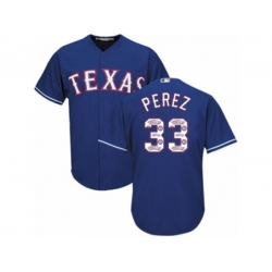 Texas Rangers #33 Martin Perez Authentic Royal Blue Team Logo Fashion Cool Base MLB Jersey