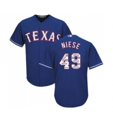 Texas Rangers #49 Jon Niese Authentic Royal Blue Team Logo Fashion Cool Base MLB Jersey