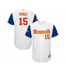 Venezuela Baseball #15 Salvador Perez White 2017 World Baseball Classic Authentic Team Jersey