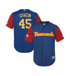 Venezuela Baseball #45 Jhoulys Chacin Royal Blue 2017 World Baseball Classic Replica Team Jersey