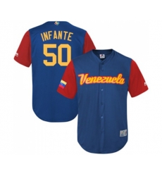 Venezuela Baseball #50 Gregory Infante Royal Blue 2017 World Baseball Classic Replica Team Jersey